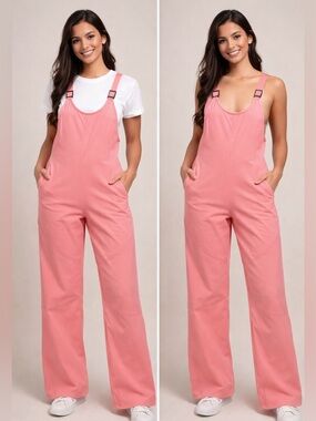 Halara Pink Jumpsuit Wide Leg Strappy Active Dress Pants XS Petite NWT (A/30)